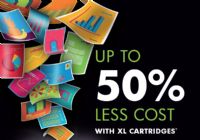 Up to 50% less cost with HP XL  Cartridges